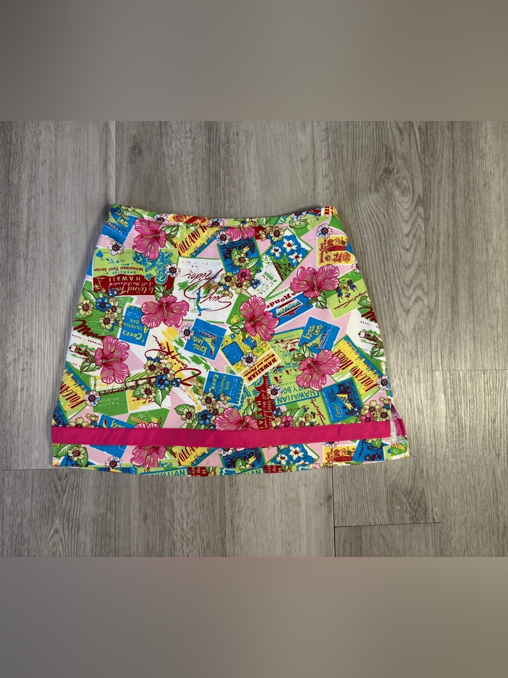 Bamboo Traders Vintage Hawaiian Aloha Floral A Line Skirt Built In Shorts 4 P
